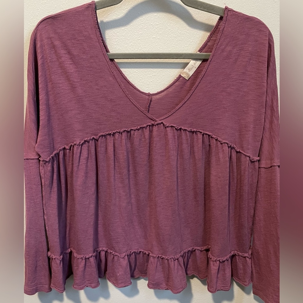 Altar’d State Pink Long Sleeve Fashion Top, Women’s Size Small